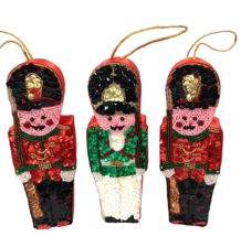 LOT of 3 Galerie Au Chocolat Sequin Jeweled Box Tin Soldiers Keepsake Ornament - £15.46 GBP
