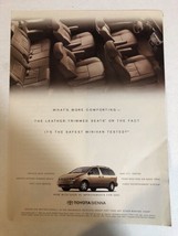 2000 Toyota Sienna Car Vintage Print Ad Advertisement  PA3 - $7.91