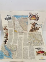 1978 National Geographic Bristish Columbia Alberta Yukon Territory Close-Up Map - £5.39 GBP