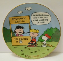PEANUTS Snoopy Charlie Brown Lucy Porcelain PLATE Danbury Mint &quot;Good Grief&quot; - £27.40 GBP
