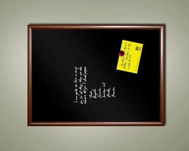 XL Handsome 48&quot; x 36&quot; Framed Magnetic Black Chalk Board, Dark Frame Blackboard - £85.17 GBP