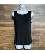 Chicos Black Travelers Top Size 1 Sleeveless Tunic Shirt Knit Pullover T... - $23.99 CAD