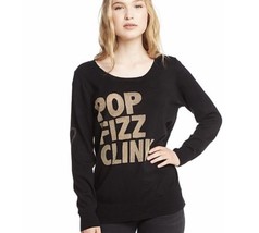 CHASER Pop Fizz Clink Sweater Black Gold Pullover Medium NWOT - $19.79