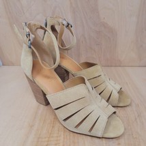1.State Women&#39;s Heeled Sandals Sz 10 M Ankle Strap Open Toe Beige Casual... - $28.87