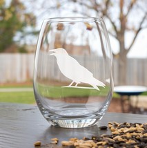 Standing Crow Etched Glasses - Wine, Champagne, Pint Glasses, Shot Glass - $24.99+