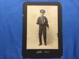 Vintage Portrait Of A Young Sailor Early 1900s Cabinet Card - £15.58 GBP