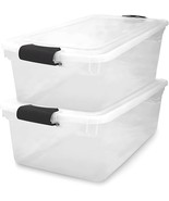 Homz 2-Pack Latching Lid, Large Clear Plastic Storage Bins With, Gray Latch - $63.97