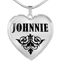 Johnnie v01 - Heart Pendant Luxury Necklace Personalized Name Gifts - £32.08 GBP
