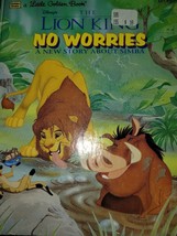 A Little Golden Book Disney&#39;s the Lion King, No Worries 1995 HC Simba - £3.93 GBP