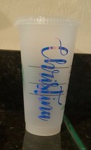 Starbucks Reusable Venti Cup Personalized Christina Blue Hyacinth - $13.99
