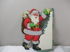 Vintage Beistle Glitter Santa Claus die-cut cardboard cut out Honeycomb - £46.97 GBP