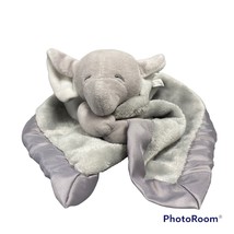 Carter&#39;s 2016 Gray Elephant Lovey Security Blanket Satin Trim 15X15 Lovi... - $19.06