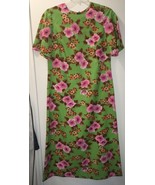 Vintage Hawaiian Dress Tagged M Fits Up To Large Hawaii Tiki Party Tropical - $61.27 CAD