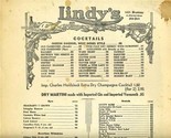 Lindy&#39;s Menu Broadway New York City 1962 Cheese Cake Guys &amp; Dolls - £80.45 GBP