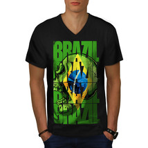 Brazil Flag Shirt Country Soccer Men V-Neck T-shirt - £10.44 GBP
