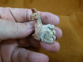 Y-LLA-SI-38 Baby White Llama Carving Soapstone Stone Peru Figurine I Love Llamas - £6.79 GBP