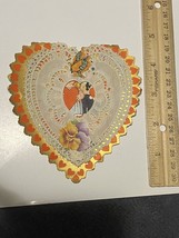 Vintage Valentine Heart shaped Butterfly  flower diecut scraps lace vict... - £18.27 GBP