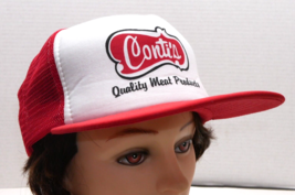 VTG CONTIS “Quality Meat Products” Trucker Hat Snapback Hat Local Calhead Adj. - £13.36 GBP