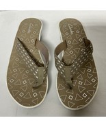 Clark’s Women’s Lightweight Flip Flop Sandals Taupe/Silver Platform Size... - $523.33 MXN
