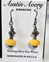 AUSTIN AVERY Sterling Silver Ear Wire Dangle Drop Hook Earrings 1.5/8" Long - $18.80