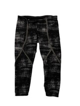 NIKE Dri Fit Luxe Reflective Print Black Gray Crop Leggings Running Capri Sz M - £11.50 GBP