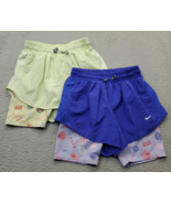 Lot Of 2 Nike Dri-Fit Running Shorts Girls M Multi Graphic Tempo Pleated... - $24.36