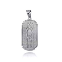 Silver Egyptian Anubis God Of The Dead Guard Dog Amulet Pendant Necklace - £23.53 GBP+