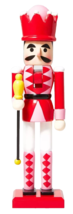 Wooden Christmas Nutcracker, 12&quot;, White Soldier In Red Uniform With Staff, Sp,Ws - $14.84