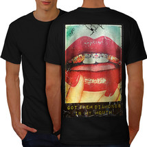 Lips Girl Nail Fashion Shirt Lip Bling Men T-shirt Back - £10.46 GBP