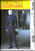 McCalls M4745 Mens Costume Civil War Uniform Cosplay XL to XXXL Uncut Pattern - £10.92 GBP