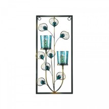 Peacock Two Candle Wall Sconce - £34.34 GBP