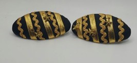 HAIR ACCESSORIES Vtg/Antique 2 Barretts Black Material Gold Trimming,  S... - £7.78 GBP