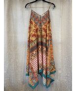 Umgee Mixed Scarf Print Spaghetti Straps MidiDress with Shark bite Hem I... - $50.57 CAD