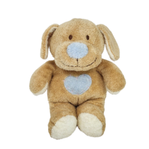 Ty Pluffies 2005 Huggypup Brown + Blue Puppy Dog Stuffed Animal Plush Toy Rattle - $28.50