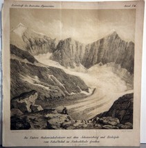 STUDL &amp; STAUB ca1880 Lithograph Glacier Johannisberg and Eiskogele German Alps - £26.99 GBP