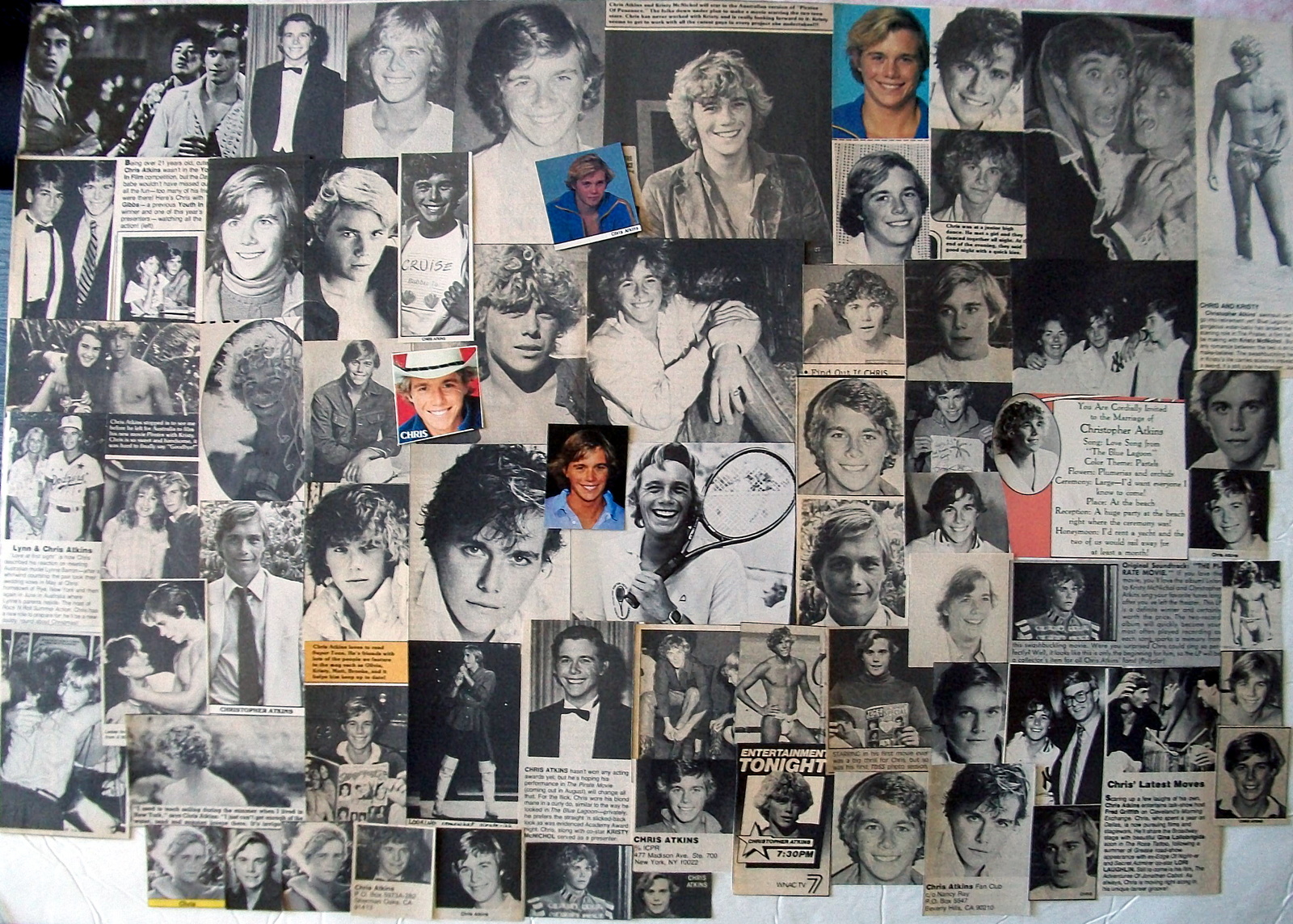 CHRISTOPHER ATKINS ~ Eighty-Seven (87) Color, B&amp;W Vintage CLIPPINGS fm 1... - $7.52