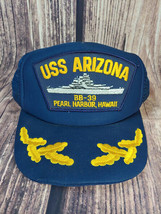 Vintage USS Arizona BB-39 Veterans Hat Designer Award Snap Back 1970s 1980s - £14.76 GBP