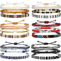 18 Pcs Boho Surfer Bracelet Ankle Adjustable Beaded Anklets Unisex Handmade Brai - £23.88 GBP