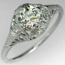 2.50Ct Round Simulated Diamond Filigree Engagement Vintage Rings Sterling Silver - £82.20 GBP