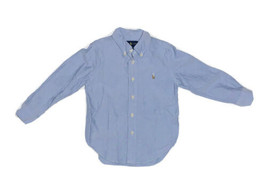 Ralph Lauren Boys Classic Blue Oxford Long Sleeve Button-Down Shirt Size 4 - £11.99 GBP