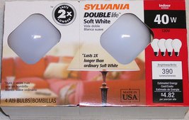 Sylvania 40 Watt 120 Volt A19 Double Life Soft White Incandescent Lamps ... - £9.27 GBP