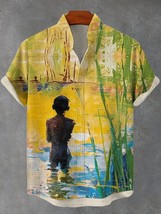 Men&#39;s Pond Natural African Kids Art Print Casual Shirt - €22,74 EUR