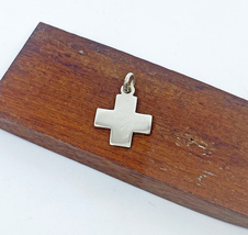 Square Cross Pendant 925 Sterling Silver, Handmade Swiss Cross Charm For... - £36.63 GBP