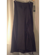 Lauren Ralph Lauren Long Wool Skirt Black Front Fringe Size 6 NWT Msrp $159 - £57.46 GBP