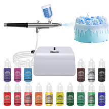 Cake Decorating Kit with Compressor, Cookie Airbrush with 12 Food Colori... - $328.04