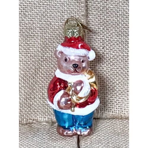 Primary image for Vintage Thomas Pacconi Santa Claus Teddy Bear Glass Ornament Christmas Holiday