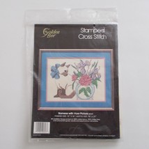 Golden Bee Siamese Cat With Vase Cross Stitch Kit 20343 Sealed 1987 - $17.80