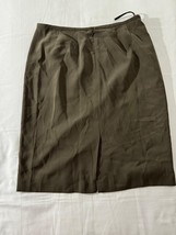 Kasper Women's Brown Rear Zip & Slit Pull-On Skirt Size 12P Measured Waist 32" image 6