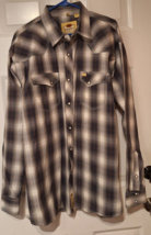 Larry Mahan Cowboy Collection XXL Western Shirt Diamond Pearl Snap Gray Plaid - £21.24 GBP