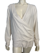 Athleta Cream Long Sleeve Long Sleeve Faux Wrap Fleece Lined Top Size 2X - €24,12 EUR